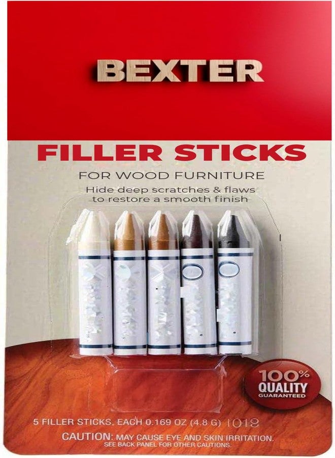 Bexter (Pack of 5) Wax Wood Furniture Filler Sticks – Wood Scratch Repair Kit for Floors, Cabinets, Tables & Chairs – 5 Color Blendable Crayons for Quick Touch-Up – Fills Dents, Cracks, and Holes - Image 4